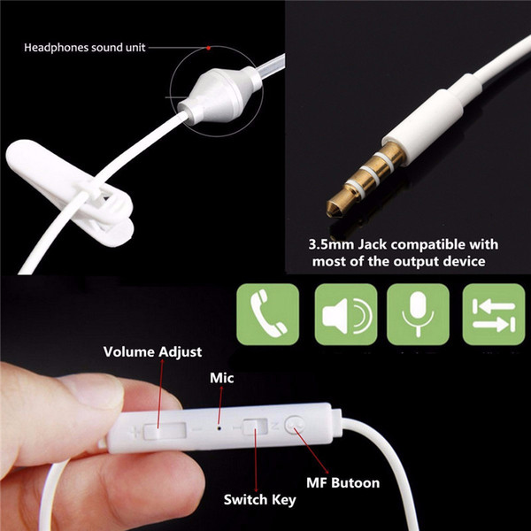2016 Newest Free shippingStereo Monaural 3.5mm Anti Radiation Earphone Air Spring Duct Earhook Headset For iPhone Samsung All Phone10pcs/lot