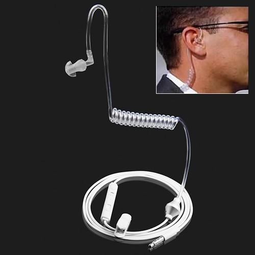 2016 Newest Free shippingStereo Monaural 3.5mm Anti Radiation Earphone Air Spring Duct Earhook Headset For iPhone Samsung All Phone 5pcs/lot