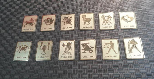 wholesale 24K-gold The Zodiac anti adiation sticker ,anti radiation chip for mobile phone 50pcs/lot