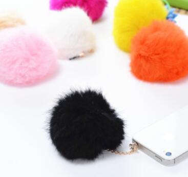 Universal hairy earphone dustproof plug dustproof fashion pretty rise for iPhone 5 6S 6s plus smart phone free shipping.