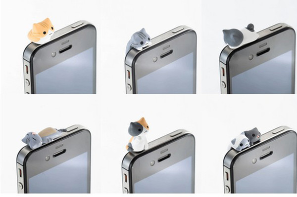 Cat Dust Plug Cute Cheese Cats 3.5 mm Anti Dust Earphone New Jack Plug Cap For iphone Samsung Huawei cell phone Universal