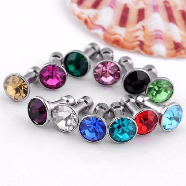 500 pcs Crystal Bling Diamond 3.5mm Cell Phone Earphone Jack Anti Dust Plug For Iphone Samsung Huawei xiaomi Accessories