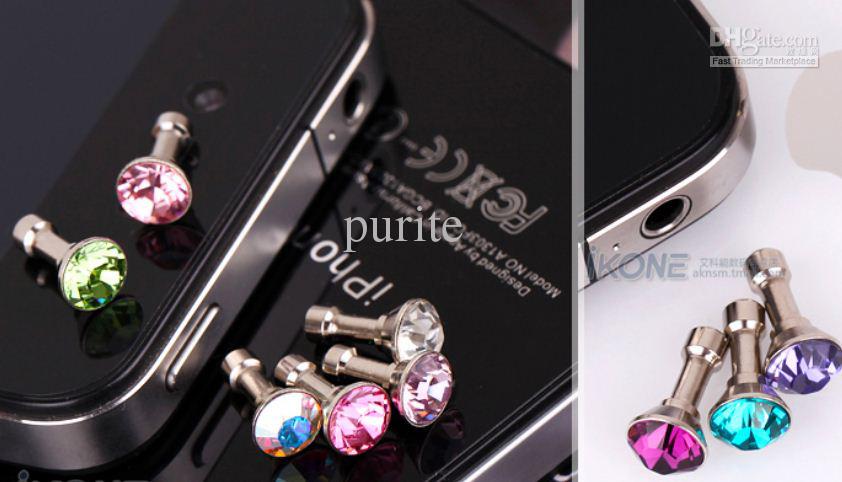 10000pcs diamond Earphone Headphone anti Dust plug dust Cap for iphone 4 4s for 3.5mm plug phone