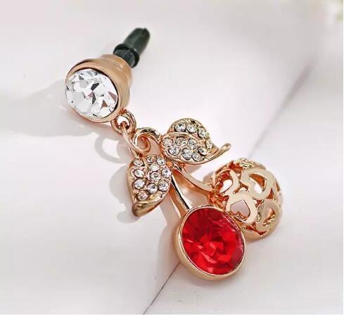 Mobile phone dust plug creative cherry love mobile phone dust plug with all kinds of mainstream mobile phone earbuds