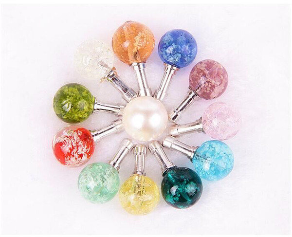 Colurful Round Rhinestone Luminous Dust Plug Mobile Phone 3.5mm Earphone Jack Anti Dust Plug Universal Headphone Dust Cap