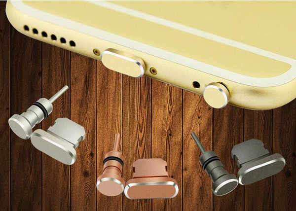 Metal Dust Plug 3.5mm Earphone Charging Port Dust Plug for iPhone 6 6S Plus Mini Dust Plug For iPhone 5 5s SE Phone Accessories