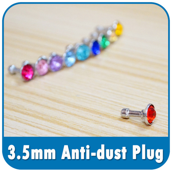 Universal 3.5mm Jack Diamond Anti-dust Plug For iPhone Samsung Colorful Dustproof Earphone Jack Plugs Dust Cap Cellphone Accessories