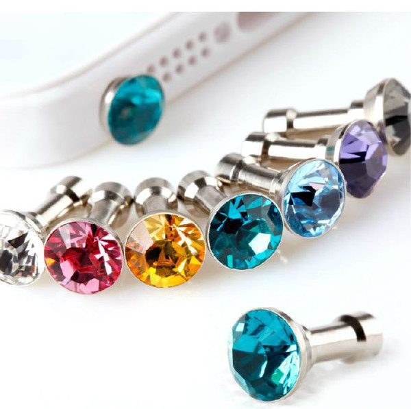 5PCS Bling Diamond anti dust plug for iPhone 4 4s 5 5s 6 6 Plus for Samsung Galaxy 3.5 mm order<$10 no tracking