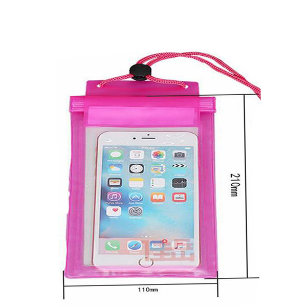 Pvc transparent touch screen waterproof bag outdoor swimming three-layer protection hook and loop mobile phone waterproof bag three pack