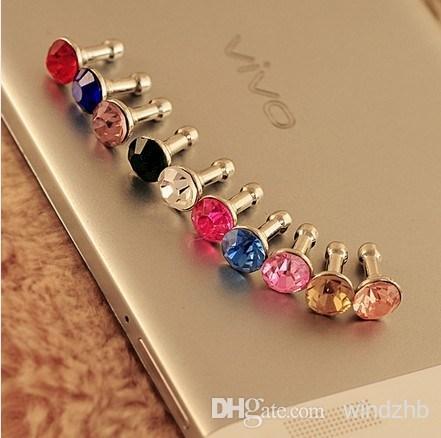 1000pcs Bling Diamond Earphone Headphone Anti-dust Plug Dust Ear Cap for iPhone 4 4S 5 5S 6 for Samsung Xiaomi HTC 3.5mm Jack Headset Phone