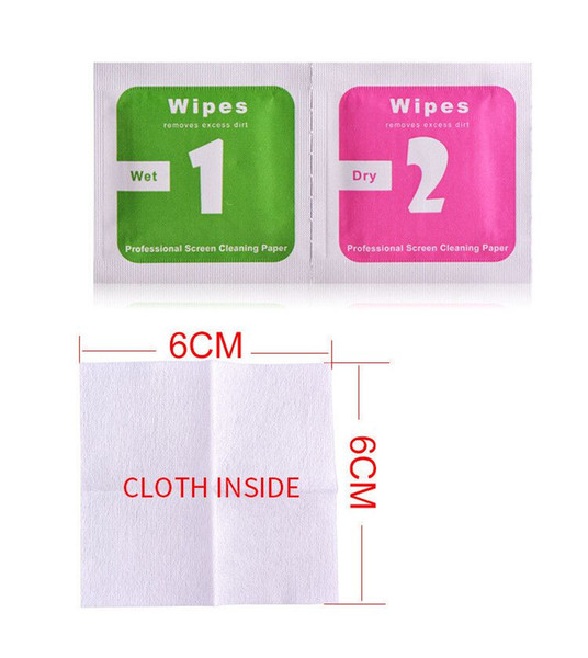 300 pcs Camera Lens LCD Screen Tempered Glass Wet Dry Cleaning Wipes Clean Tools Alcohol Package for iPhone 7 7 Plus Samsung Note8