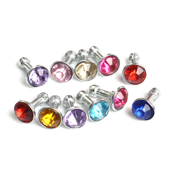 Wholesale 300Pcs/lot Luxury Phone Accessories Small Diamond Rhinestone 3.5mm Dust Plug Earphone Plug For Mobile Phone