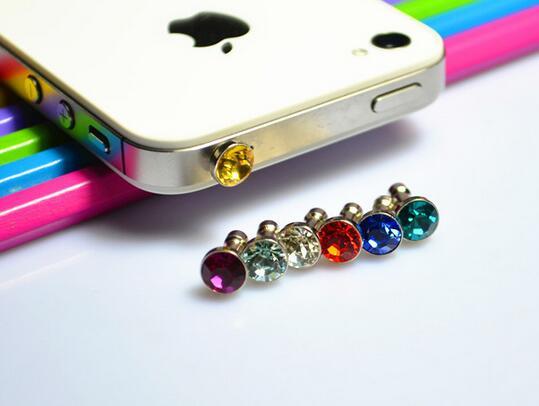 Rhinestone Style Cute Protect Phone Earphone Dustproof Plug