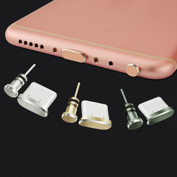 Type-C Phone Charging Port 3.5mm Earphone Jack Sim Card Type C Anti Dust Plug For Samsung S9 S8 A5 A7 2017 Huawei P9 P10