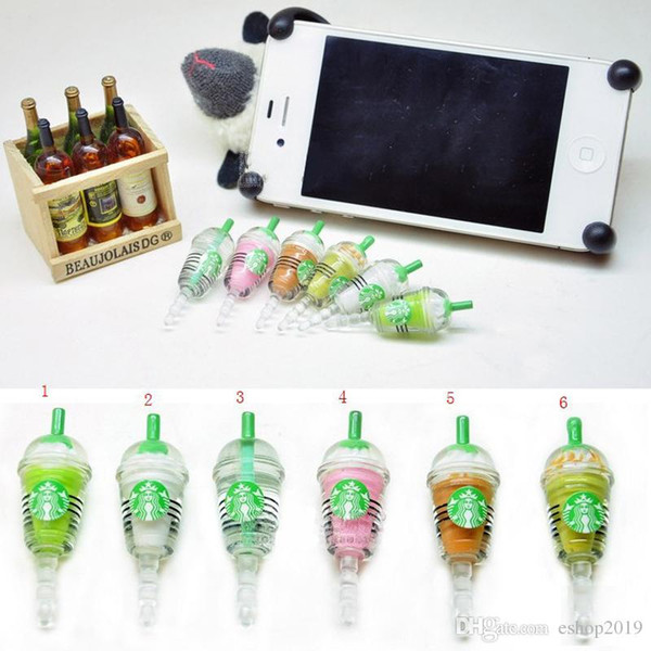 Wholesale - Starbucks Coffee Cup Dustproof Ear Cap Plug Earphone Jack Anti-dust Plug for iphone 4/4S 5G