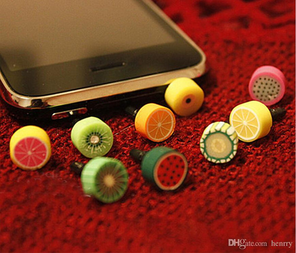 Dust plug the phone pad, clay dust plugs 500pcs a bag, mobile phone fruit shape dust plug