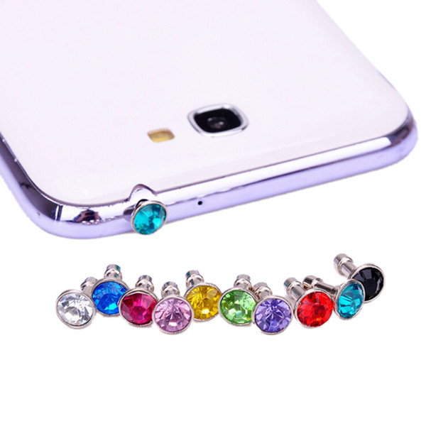 1000pcs Bling Universal 3.5mm Cell Phone Earphone Plug For iPhone 6 5s /Samsung /HTC Sony Dust Plug Headphone Jack Stopper