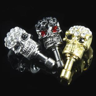 Charm Dust Plugs for Cell Phones iPhone 6 iPhone 7 Samsung Skull Anti Dust Cover Crystal earphone jack Dust Cover