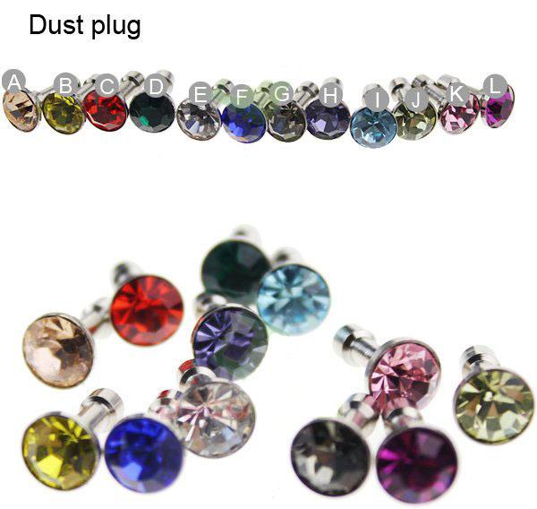 Wholesale-1000pcs/lot Bling Diamond anti dust plug for  4 4s 5 5s 6  Galaxy 3.5 mm Free shipping