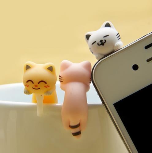 CatXaa Cellphone 3.5mm Earphone Jack Port Music Audio Dust Plug Cat Kitty Model 3.5 Stopper Decor Protector for OPPO VIVO Huawei