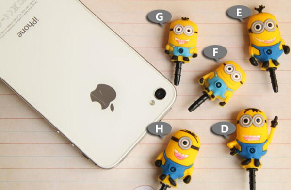 Mobile phone hole dust plug creative cute little yellow people steal milk Dad despicable me mobile phone dust plug