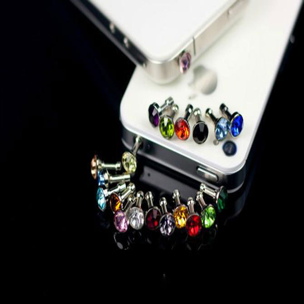 1000pcs/lot Luxury Phone Accessories Small Diamond Rhinestone 3.5mm Dust Plug Earphone Plug For Smart Phone,Mobile phone,Android phone