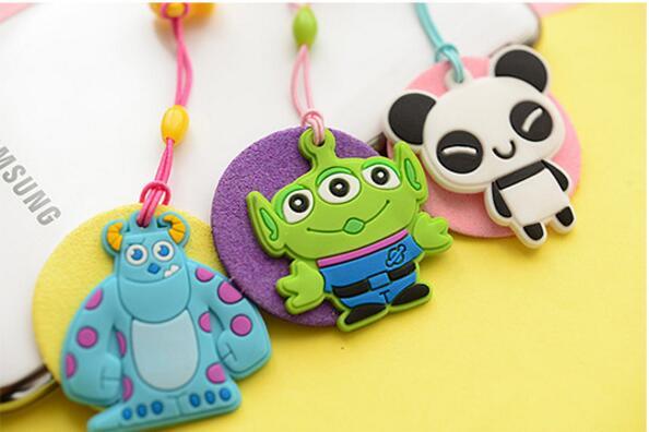 Creative cartoon 3d animals mobile phone cleaner earcap with dust plug cute Spoil Cell chain Accessories