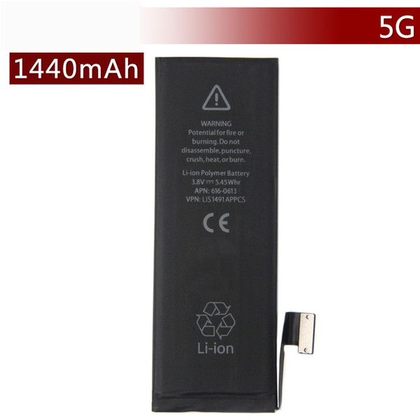 For Iphone 5 Battery Replacement High Quality Real Capacity without logo with express shipping including tax