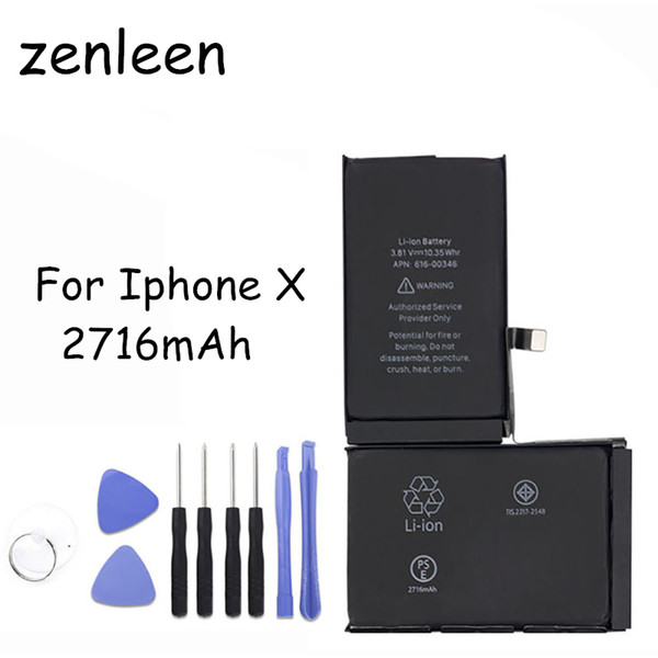 Full Capacity Original Li-ion Battery for iPhone X Back Door inner Built Battery iX battery Replacement