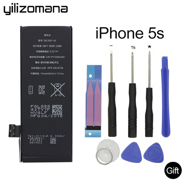 YILOZOMANA High Capacity 1700mAh Cell Phone Battery For iPhone 5S Mobile Phone Batteries Retail Package Original