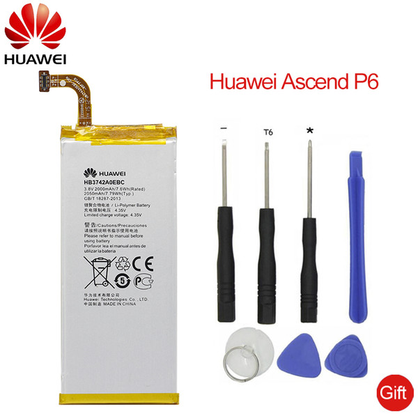 HuaWei Phone Battery HB3742A0EBC For Huawei P6 G6 G621 TL00 G620 C8817D H30 C00 Replacement batteries 2000mAh