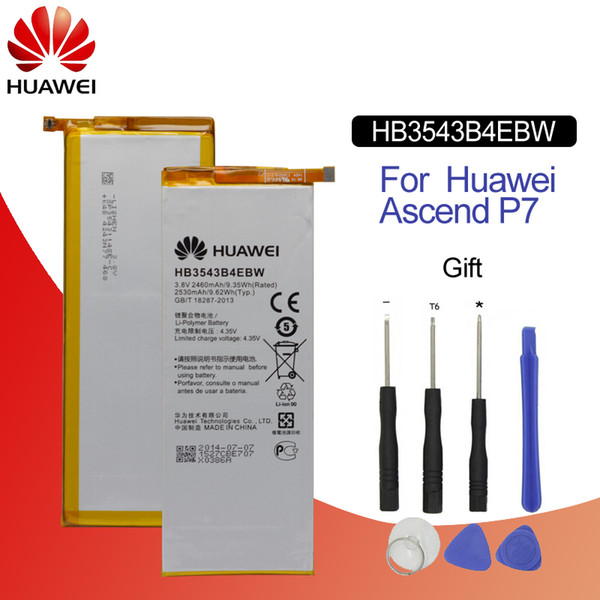 HuaWei Phone Battery HB3543B4EBW For Huawei Ascend P7 L07 L09 L00 L10 L05 L11 Replacement Batteries 2460mAh Original Zero Cycle