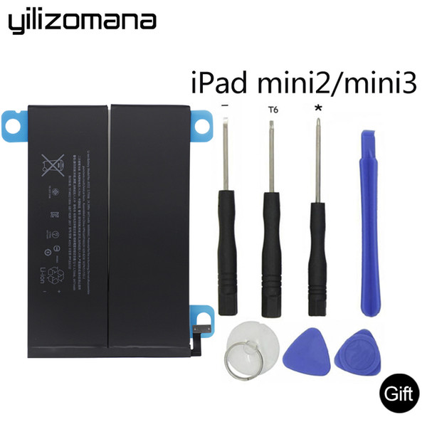 YILIZOMANA For ipad mini2 battery 6471mAh A1512 Mini 3 A1489 A1490 A1491 A1599 tablet Battery with Repair Tool