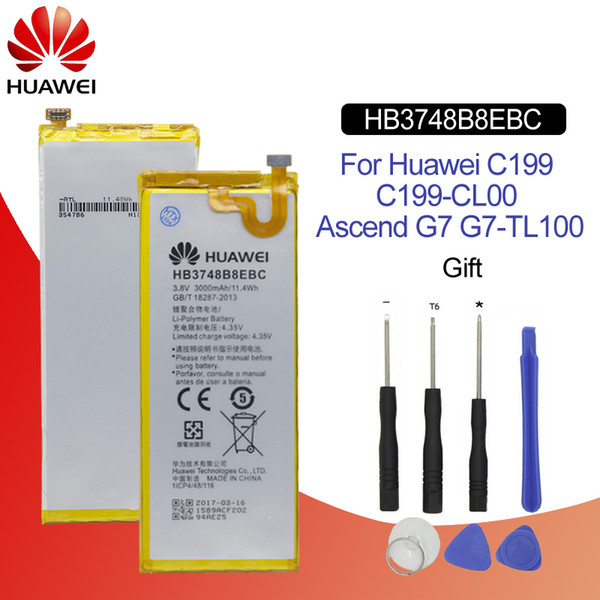 HuaWei Phone Battery HB3748B8EBC For Huawei C199 C199-CL00 Ascend G7 G7-TL100 Replacement Batteries 3000mAh