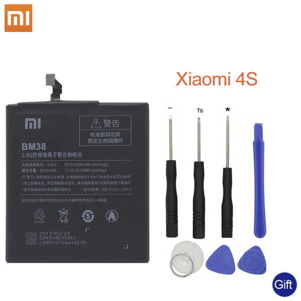 Xiao Mi Original BM38 Mobile Phone Battery For Xiaomi Mi 4S Mi4S Replacement Battery High Capacity 3210mAh High Quality +Tools