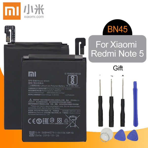 Xiao Mi Original BN45 Mobile Phone Battery For Xiaomi Mi Note 2 Redmi Note 5 Replacement Battery High Capacity 3900mAh +Tools