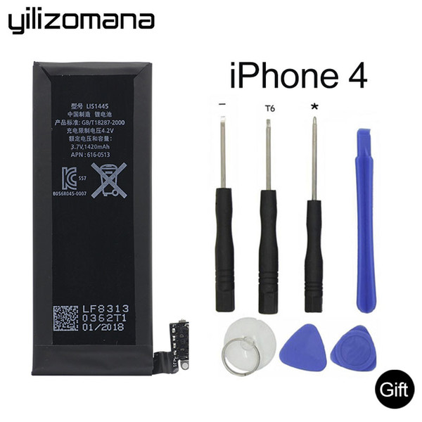 YILIZOMANA Mobile Phone Battery For Apple iPhone 4 4G Real Capacity 1420mAh Li-ion Internal Battery Free Tool Retail Package