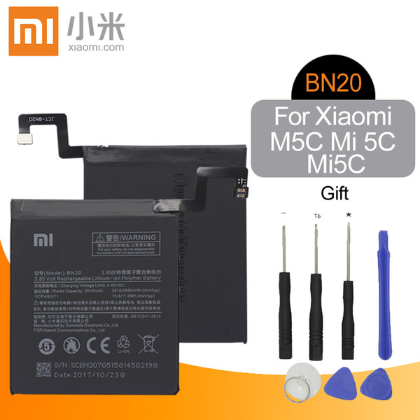 Xiaomi Original BN20 Mobile Phone Battery For Xiaomi M5C Mi 5C Mi5C Replacement Battery 2810mAh+Tools