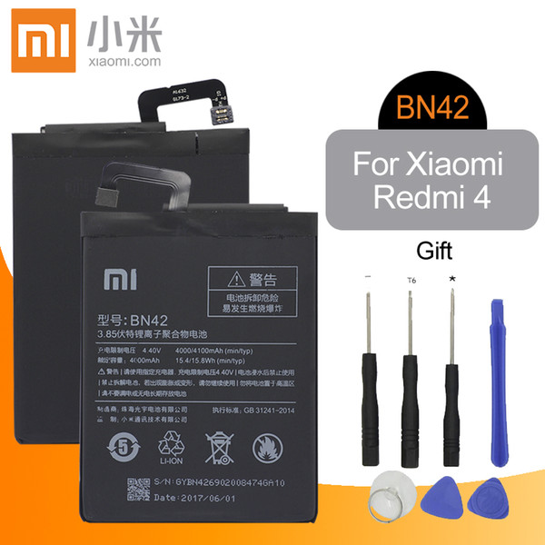 Xiao Mi Original BN42 Mobile Phone Battery For Xiaomi Redmi 4 Replacement Battery High Capacity 4000mAh High Quality +Tools