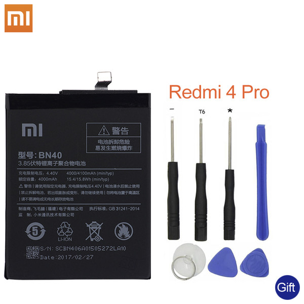 Xiao Mi BN40 Phone Battery For Xiaomi Redmi 4 Pro Prime 3G RAM 32G ROM Edition Redrice 4+Tools