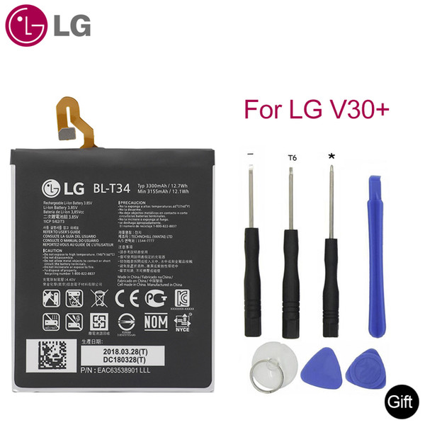 LG Original BL-T34 mobel Phone Battery For LG V30 V30A H930 H932 LS998 Replacement Batteries 3155mAh High Capacity with Tools