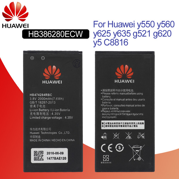 Hua Wei Phone Battery HB474284RBC For Huawei y550 y560 y625 y635 g521 g620 y5 C8816 honor 3c lite Replacement Batteries 2000mAh