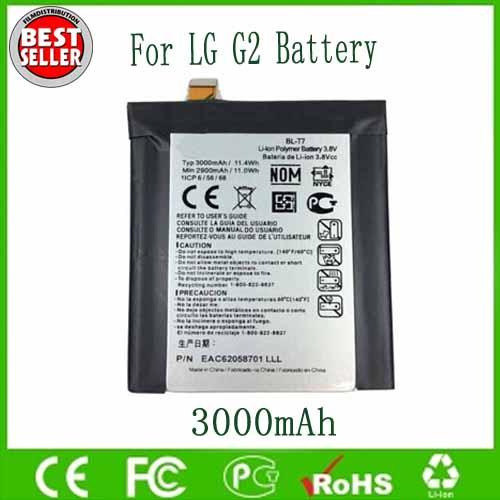 Original OEM BL-T7 BLT7 Battery For LG G2 D800 D801 D802 LS980 VS980 3000mAh Free Shipping Wholesale