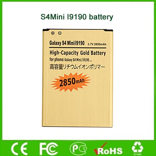 2850mAh Gold Battery For Samsung Galxy S4mini I9190 i9195 High Capacity Mobile Battery Factory Direct Wholesale