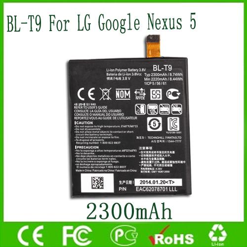 Original OEM BL-T9 BLT9 Battery For LG Nexus 5 Google 5 D820 D821 2300Mah Free Shipping Wholesale