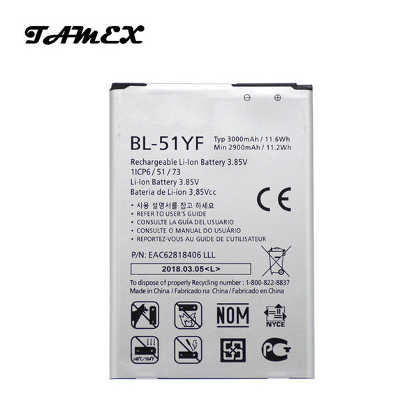 BL-51YF New Li-ion Battery For LG G4 H815 H811 H810 VS986 VS999 US991 LS991 F500 G Stylo F500 F500S F500L F500K Fast Shipping