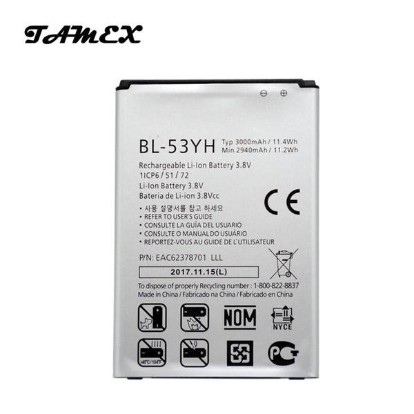 BL-53YH New Li-ion Replacement Battery For LG G3 Optimus D850 D851 D852 D855 LS990 VS985 F400 D830 F400 High Capacity Batteries