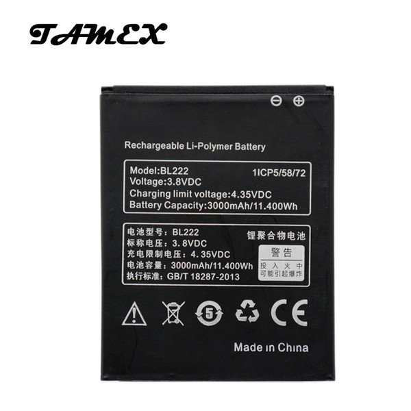 BL222 Li-ion Polymer Replacement Battery For lenovo S660 S668T 3.8V 3000mAh High Capacity Phone Rechargeable Batteria