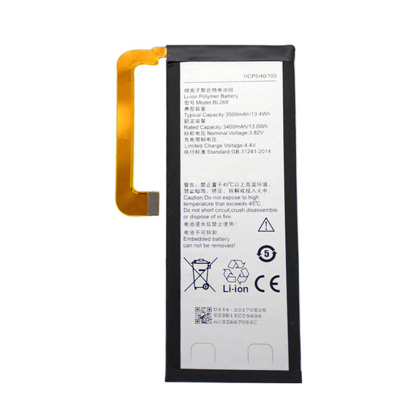 BL268 New Replacement Battery For Lenovo ZUK Z2 Cell Phone High Quality Li-ion Batteries 3400mAh Free Shipping