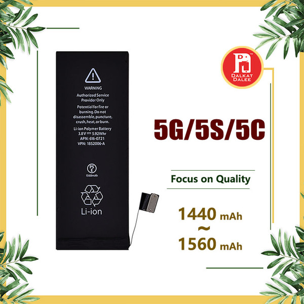 For IPhone 5 5s 5c 5g Series Battery Replacement Batteries for Phones Liion Battery 1440mah 1510mah 1560mah Bateria Batteries